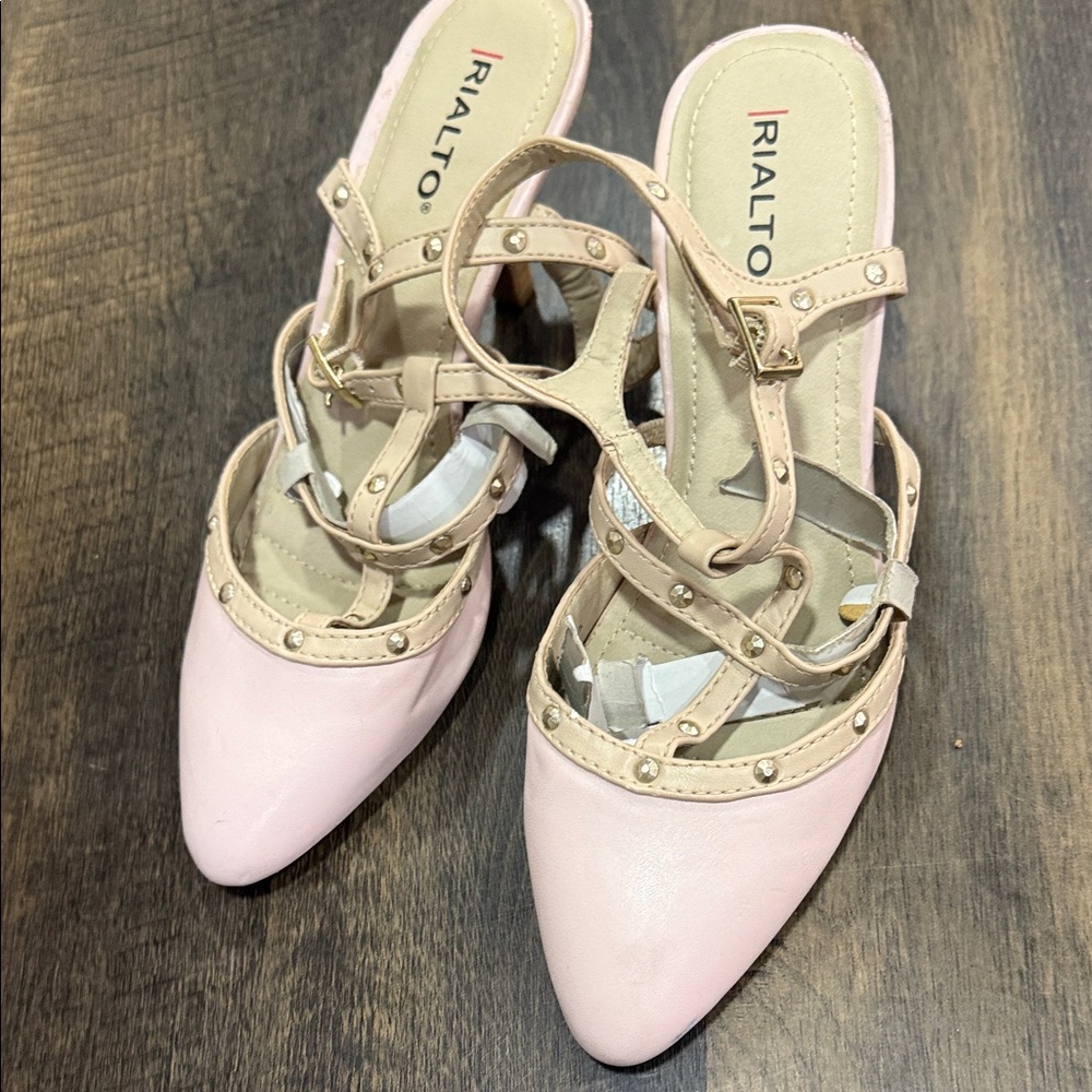 Rialto Women's Blush Strappy Heels 8